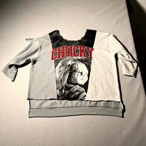 Chucky Child's Play Sweatshirt Mens 2XL‎ Charcoal Gray Graphic Print Round Neck
